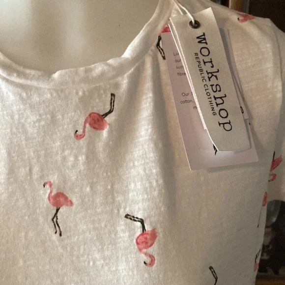 🌸NWT WORKSHOP REPUBLIC Clothing Flamingo Top - size womens Small - Picture 3 of 12